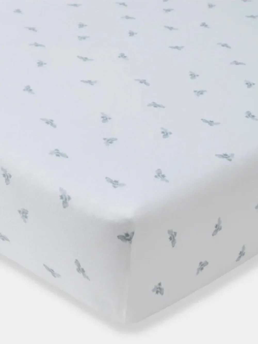 Burt’s Bees Baby Golden Bee Organic Cotton Fitted Crib Sheet - White/Quarry Bees